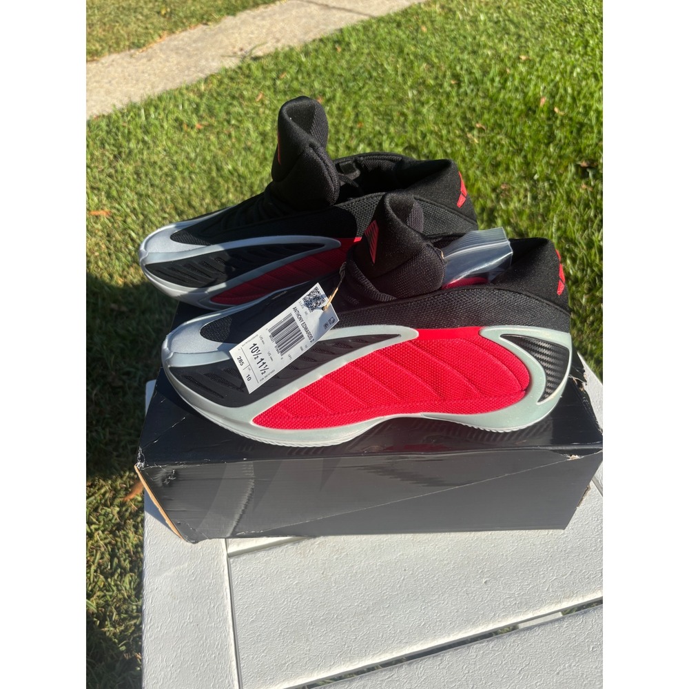 Adidas Anthony Edwards 2 Basketball Shoes Black Red Silver AI09497 Mens 10.5